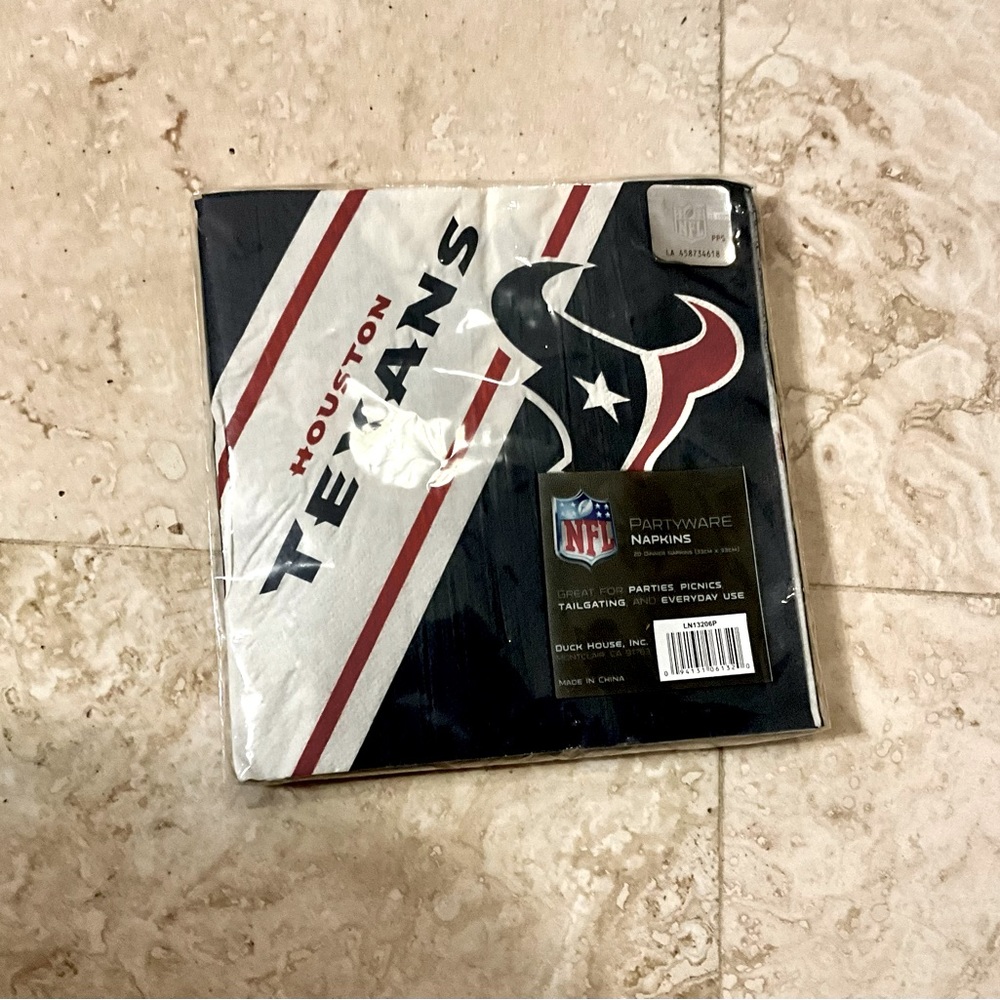 Houston Texans New Logo Dinner Napkins NFL Officially Licensed Package NWT